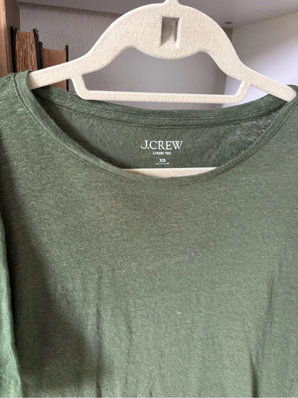 J. Crew Olive Green Linen Pull-On Shorts and Linen T-shirt
